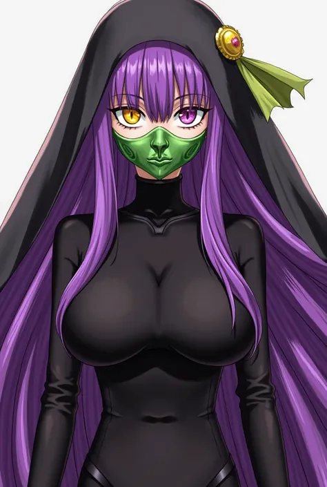 Kingprotea Alter from the video game Fate/EXTRA CCC is a giant version of Sakura, dressed in a black jumpsuit with a black veil, she initially wears a green calavera mask representing Xochitónal, her right eye is pale purple; her left eye is golden yellow,...