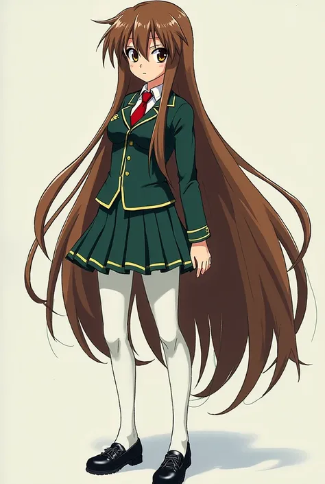 Kamiji from the manga Cyclops Shoujo Saipuu is a tall girl, six feet tall, she has extremely long spiky brown hair that reaches to her knees with a long yellow lock on the inner right side that runs down her torso, brown eyes, a huge G cup size breast, she...