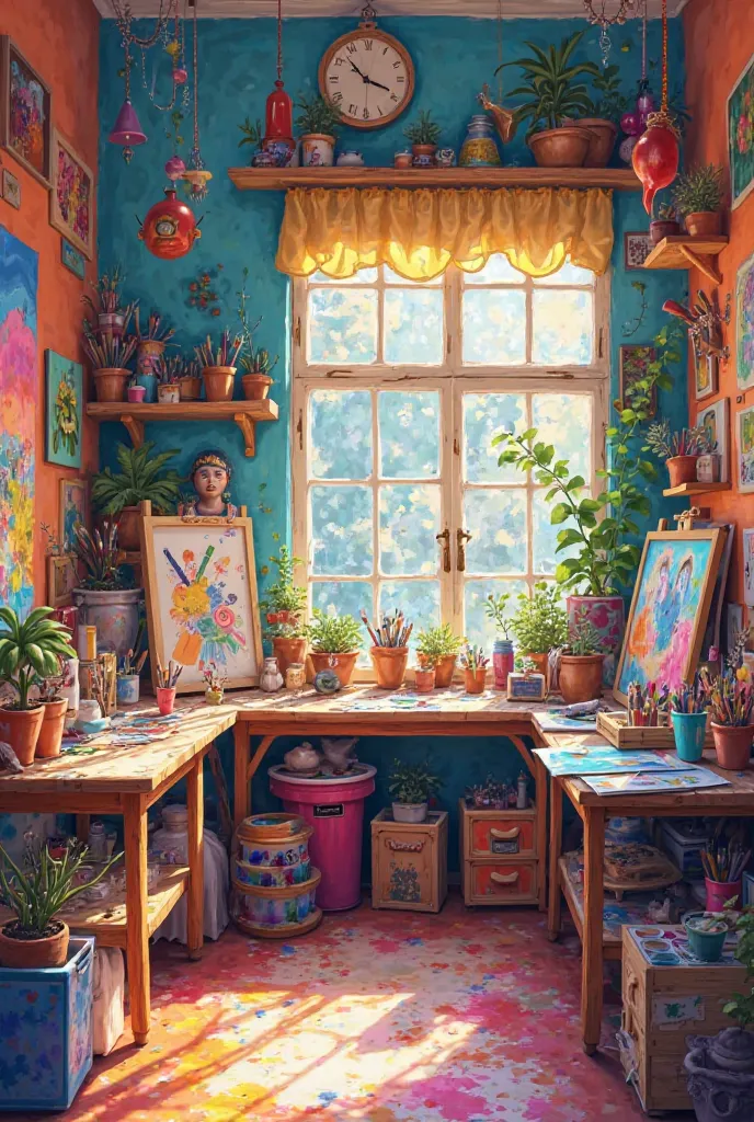 Cheerful color art room