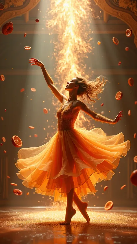 **AI Prompt:**  
"Imagine a vibrant, enchanted kitchen where human dancers embody the essence of culinary magic. Each performer morphs fluidly between human and food elements—arms ripple like molten caramel, legs twist into pretzel shapes, and hair cascade...