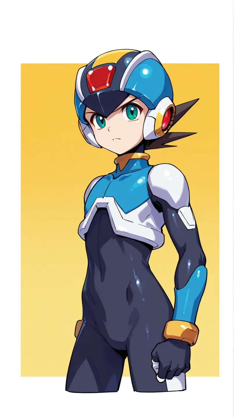 Male boy human ager amirhossein ajorloo il megaman zero style character design 