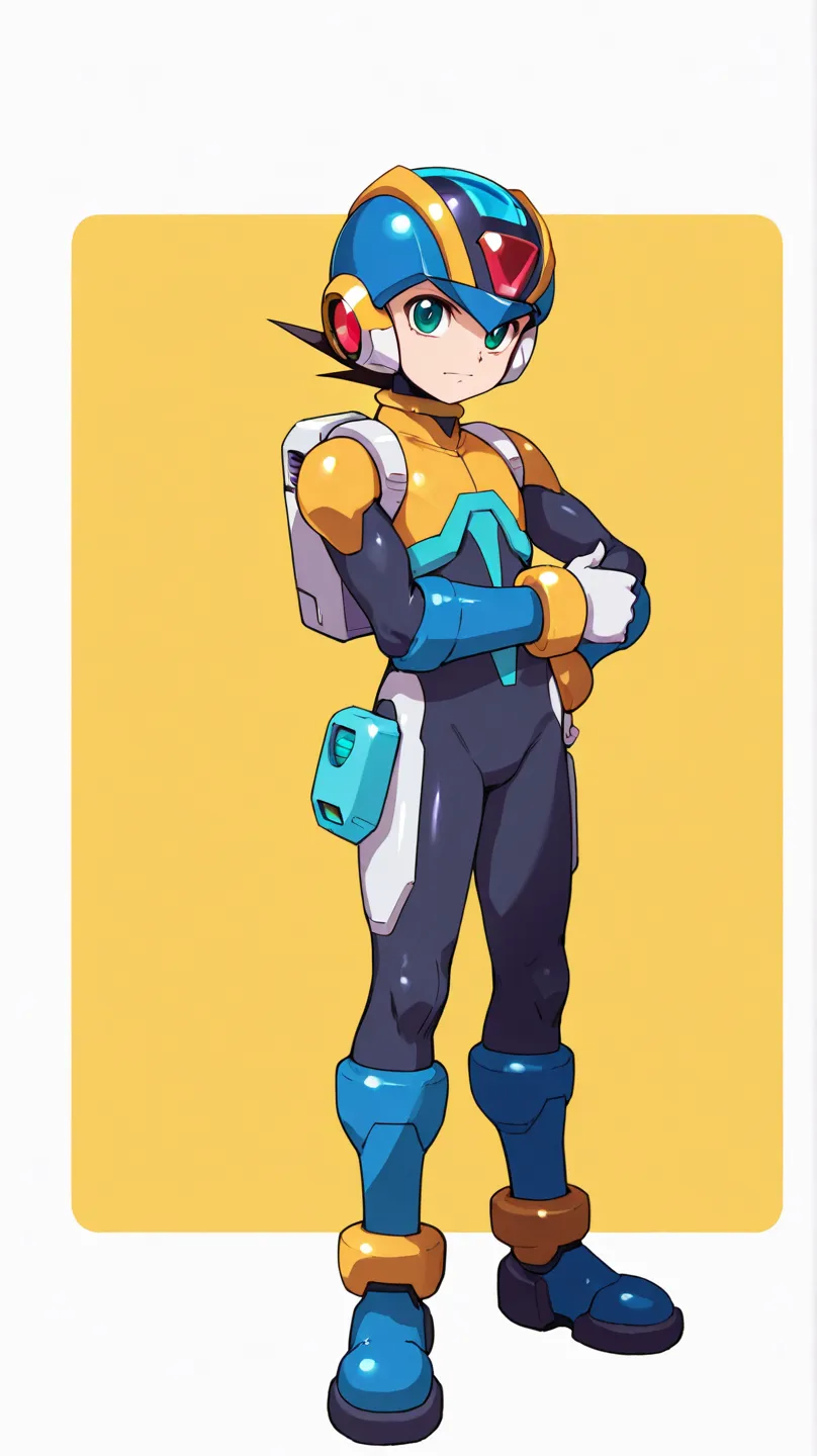 Male boy human ager amirhossein ajorloo il megaman zero style character design 