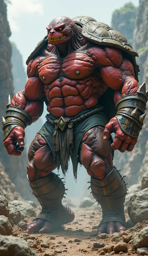 A red hulk and turtle hybrids together 