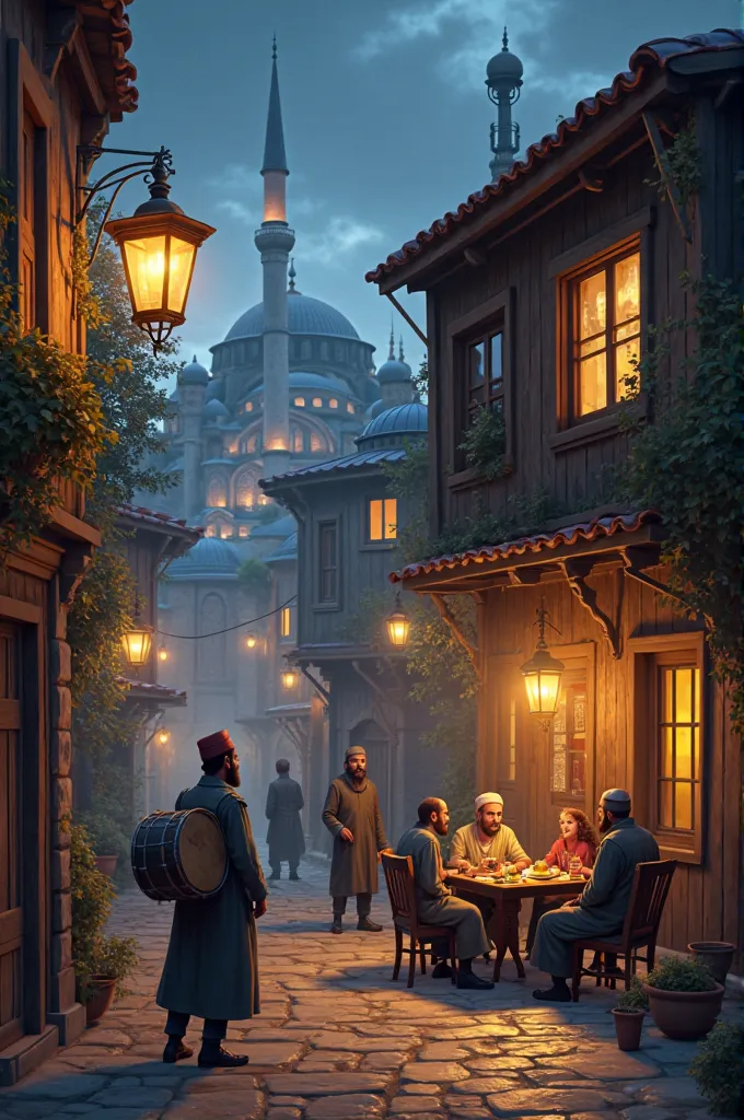 There are small beards in the early s, So they eat, Walking in a narrow street away from the window of the house... Old lantern lamps light up in the street at midnight. With fez at the beginning. Hagia Sophia and Sultanahmet Mosque appear in the distance,...