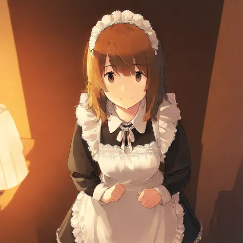 1girl, maid, tanpa background,