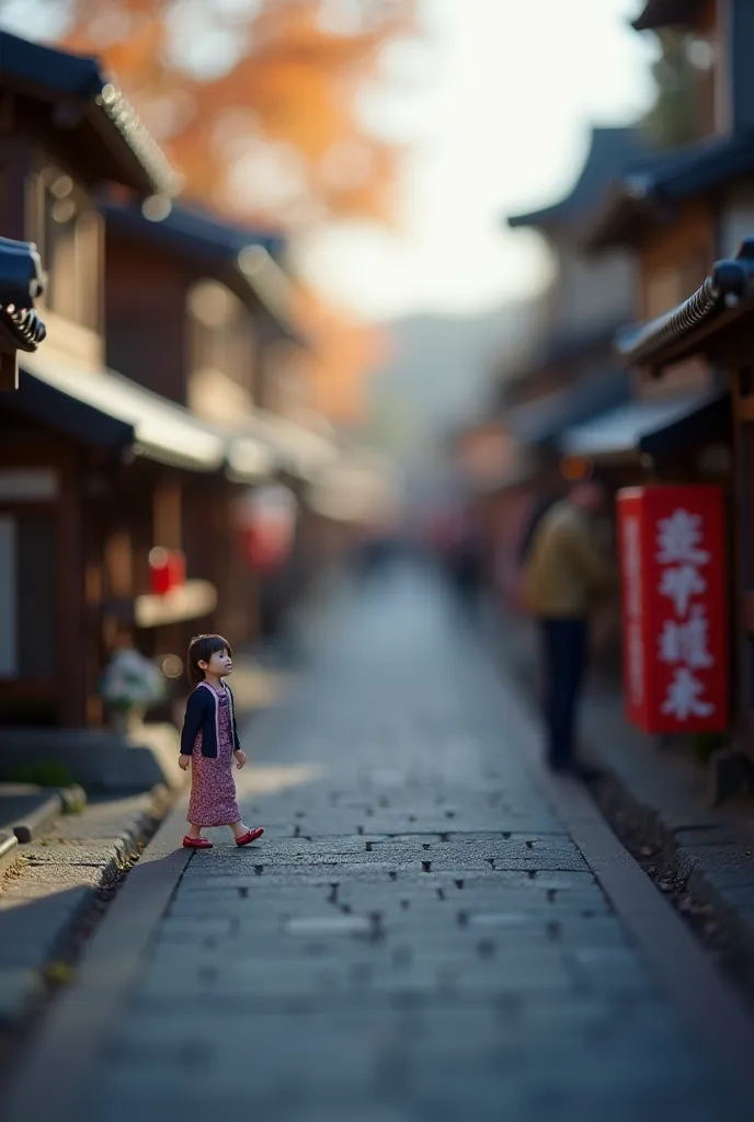 Miniature photography, Kyoto,Japan,wide shot, Bokeh, 超近未来的なKyoto駅