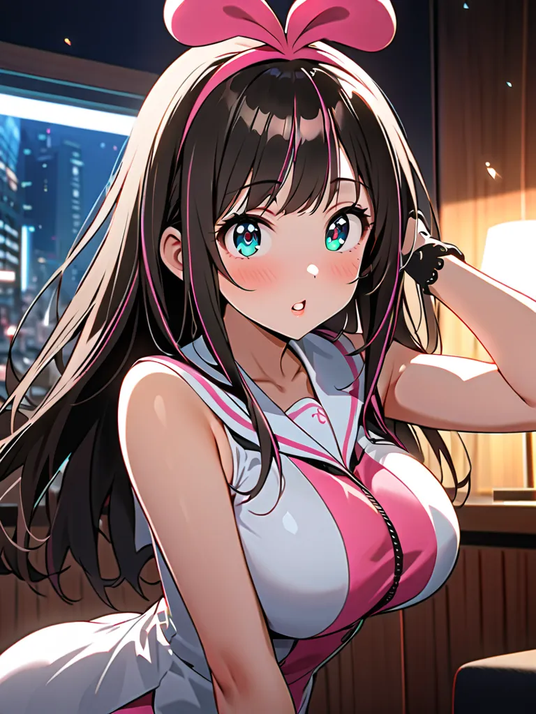 (beautiful girl: 1.3),one girl,masterpiece,Redeem, Ultra High Definition ,rich contrast,Ultra High Quality,8k,Highly Detailed CG Unit Wallpaper,texture, so absurd,RAW photo,Redeem anime,Letter border depth 1.2, very elaborate eyes ,glowing skin,Glitter Eff...