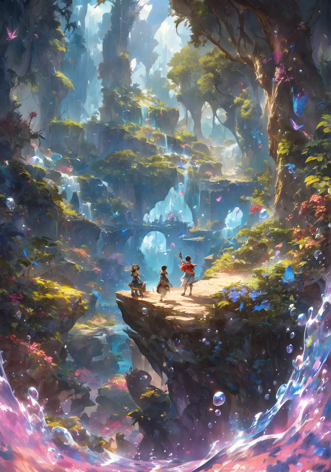 Nature and water at Magic the Gathering,  Creature, ,  Anime Fantasy Illustrations ,  anime fantasy art , Beautiful Fantasy Anime, Bubble