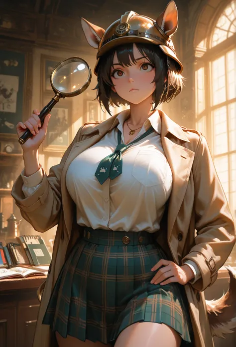  Masterpiece ,  eastnik_ hentai-, best quality, amazing quality, in my hand is very aesthetically pleasing, high resolution, super detailed, lighting,  Colorful , absurdities,  newest ,Dog Detective,
expressive eyes, upper body,  detailed face, pretty face...