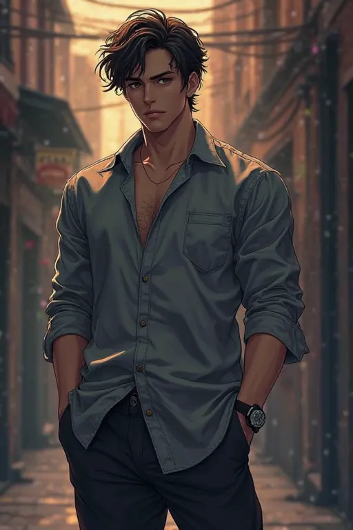 Short Hair Handsome Young Man Anime,It's a mafia,dress,Casual wear,Handsome than a god