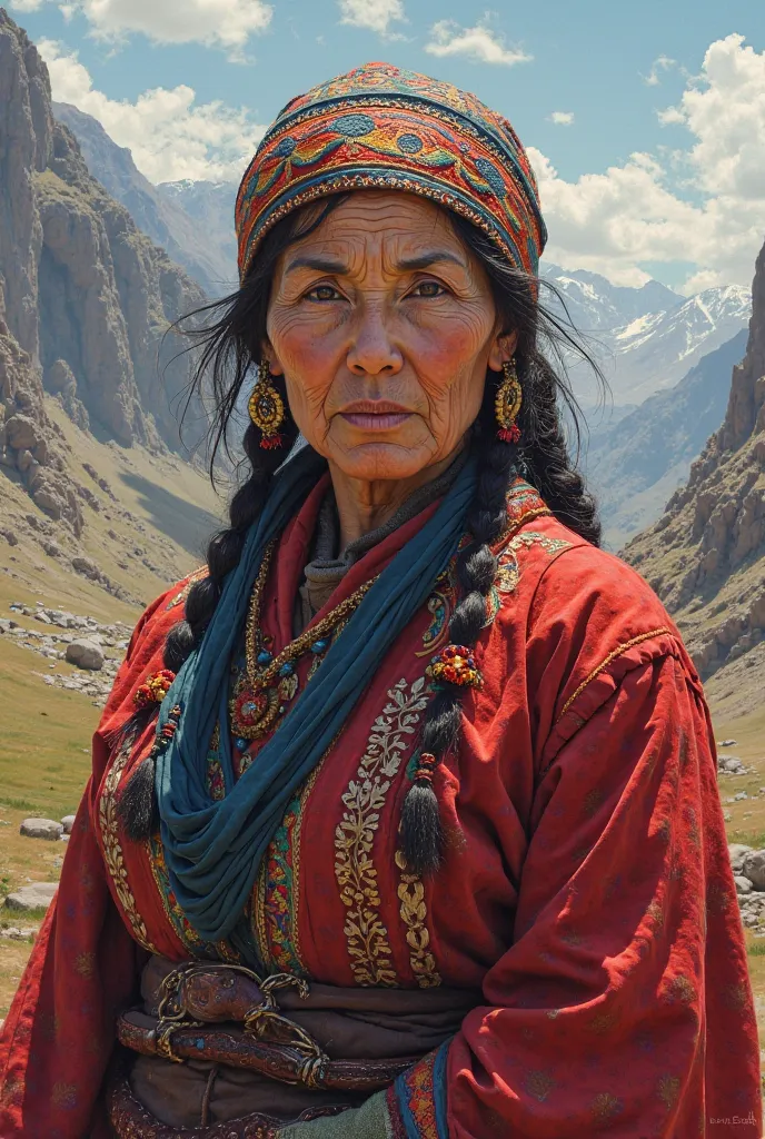 create an image of a Kyrgyz woman