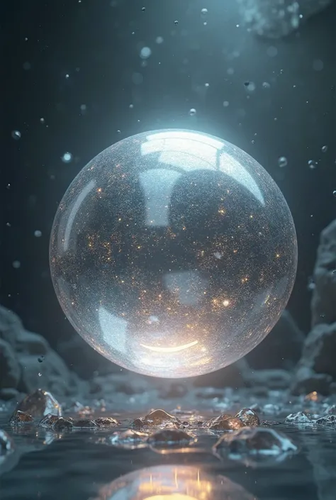 silver sphere, glare