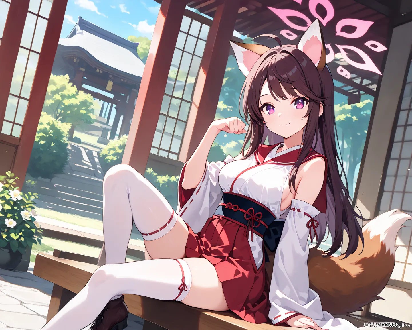 1girl, young girl, short, Solo, looking at viewer,( beautiful white girl:1.6, Dark brown hair, sideswept parted hairbangs, long hair,  Dark purple-colored eyes ,  smile),  beauty, ahoge, beautiful lips,  very detailed目と顔,  long eyelashes,  beautiful medium...