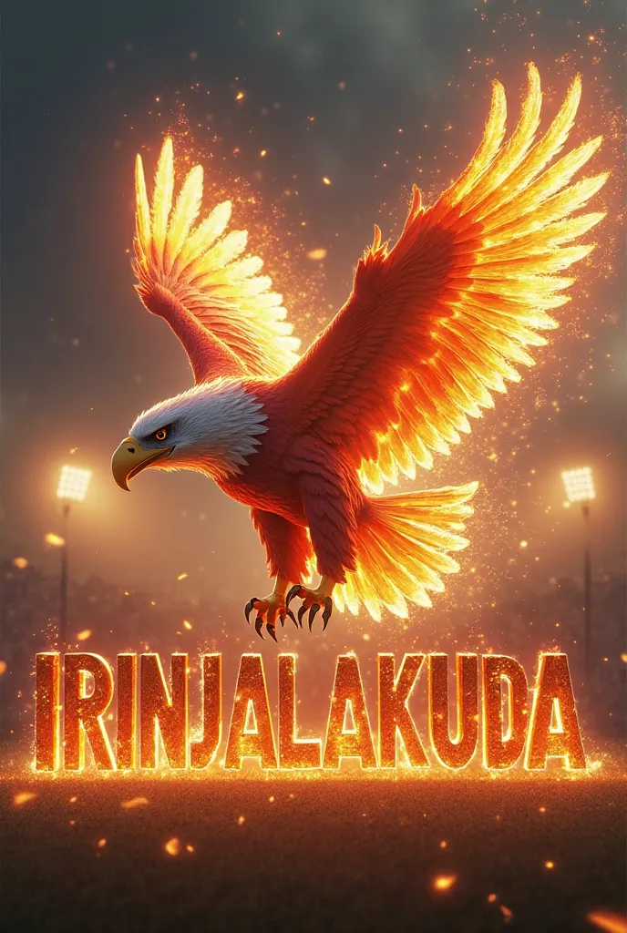 When the goalkeeper kicks the football it goes above with fire and turns into eagle and place that eagle into the name Irinjalakuda incredibles 