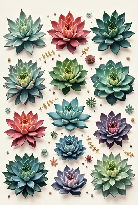 Make a poster with different photos of succulents