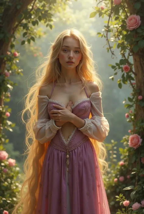 Rapunzel show her pussy