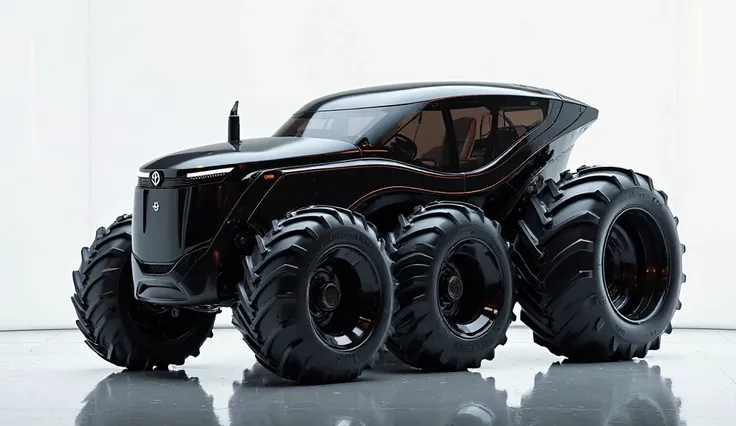 2025 Toyota 6-wheel tractor in showroom right view black color full look like fresh 