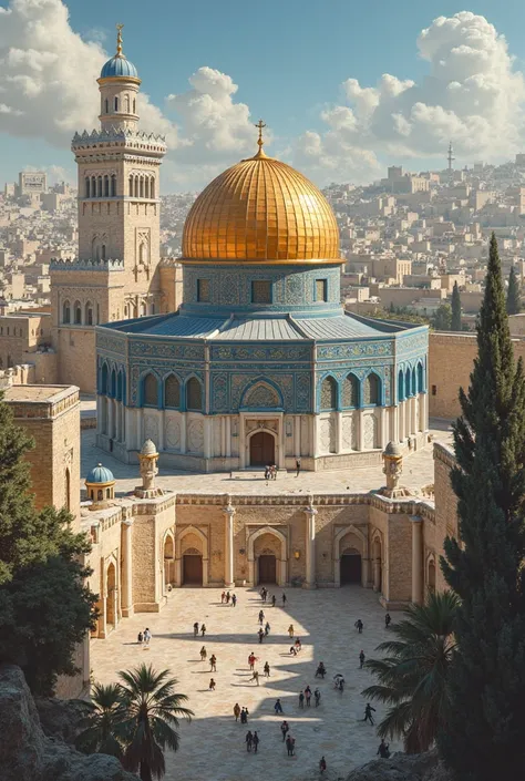 Draw me the occupied land of Jerusalem with the Al-Aqsa Mosque,