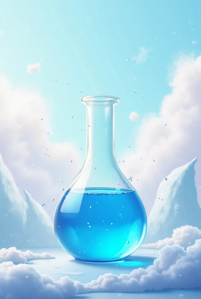 2d flask sky blue liquid