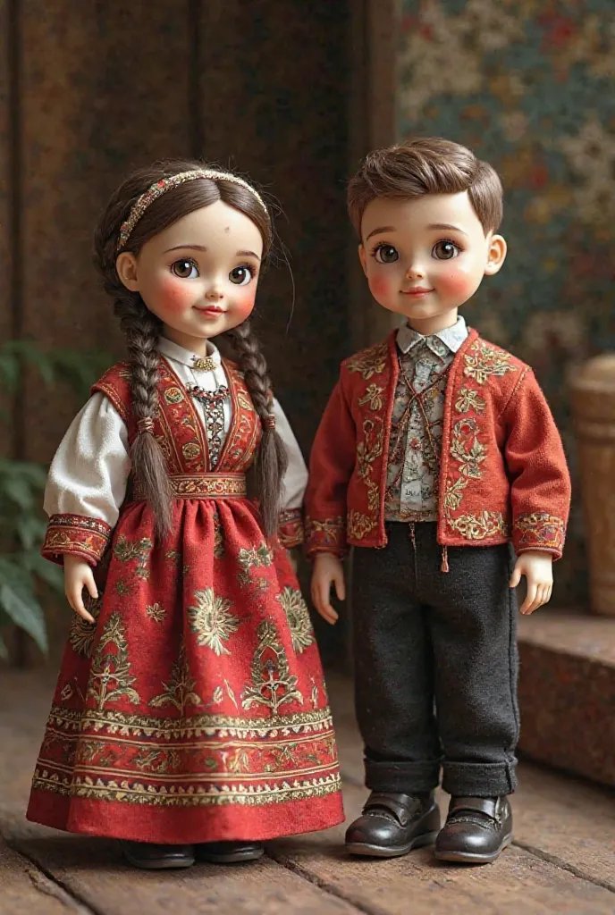 Belarusian folk doll for a girl and a boy separately in national costumes