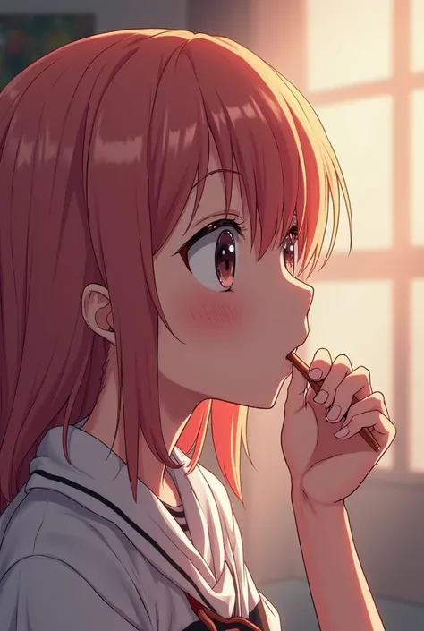 An anime girl sucking dick