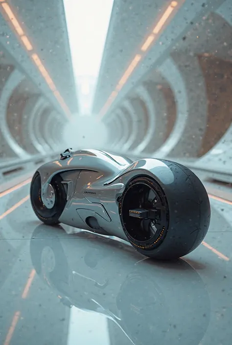 A sleek, futuristic motorcycle