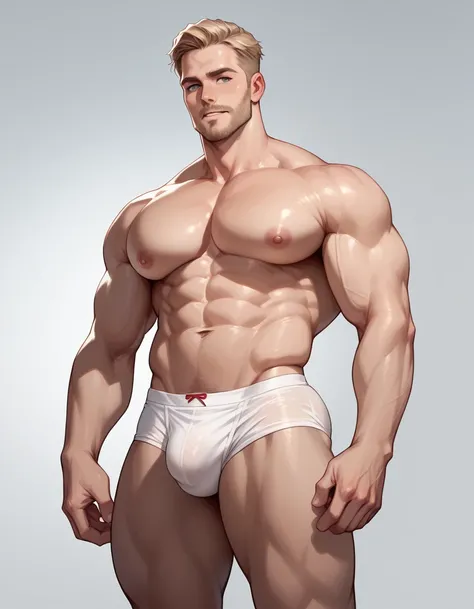 Swole, huge, male, muscled slenderman, faceless, white, bulge, massive pecs