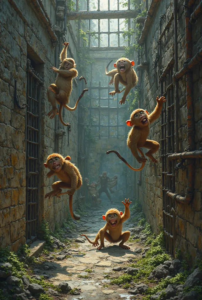 Monkeys in the jail