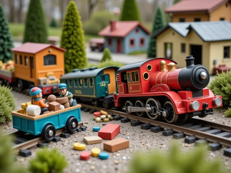 toy train off the rails