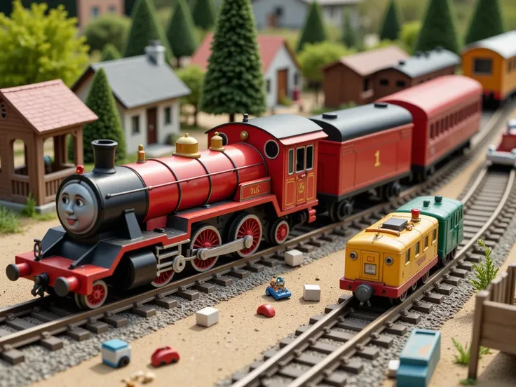 toy train off the rails