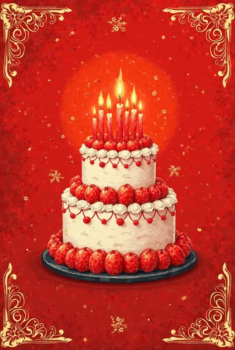 Create birthday card red 