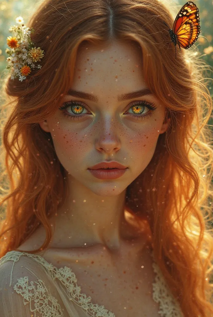 Woman with honey-colored eyes 