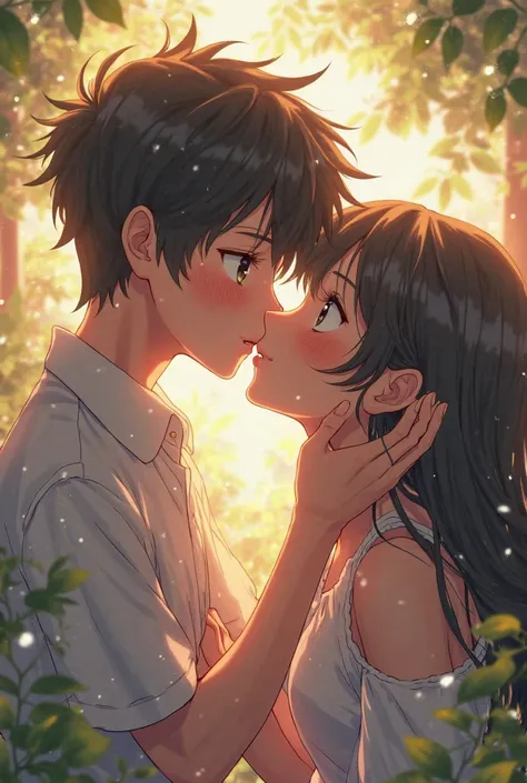 An Anime Girl Shows Her Milky And Plays It，A Boy Kisses That Girl




