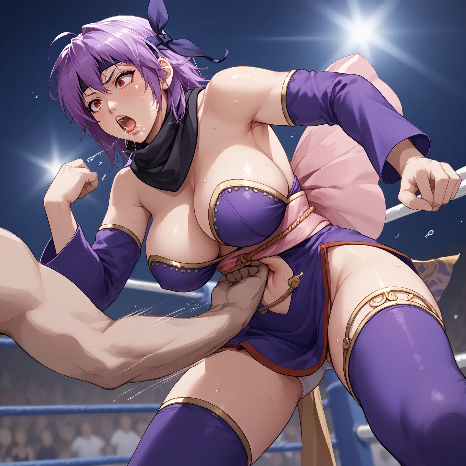 ayane,Score_9, Score_8_up, Score_7_up, Score_6_up, Score_5_up, Score_4_up, Source_anime, Tag1, Tag2, Quality_masterpiece, Anatomically correct, detailed skin, 1girl, detailed face, young girl, glistering skin,big breasts, cleavage,perfect finger, Sensual g...