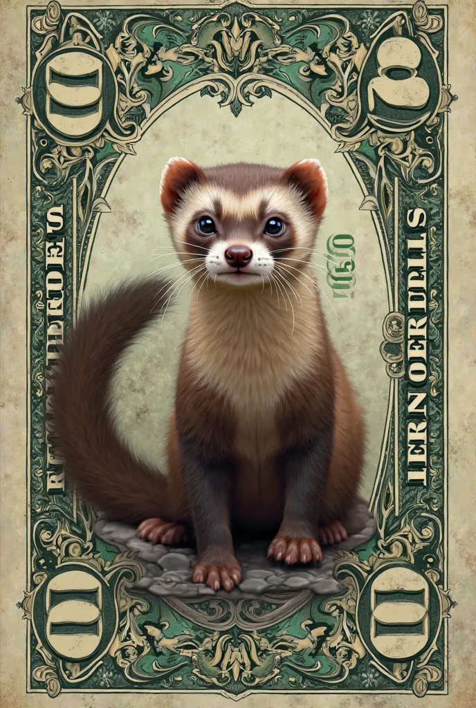 A 500 real bill with a ferret as an animal 