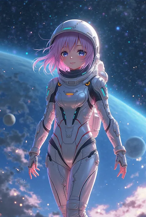 Anime girl on space outfit 