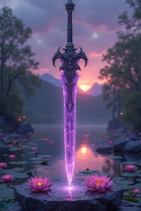 Twilight Fang

“A sword forged with the essence of dusk, its dark blade reflects purple and bluish sparkles, as if it were made of a fragment of the sky at dusk. The blade is thin and elegant, with sharp edges that seem to vibrate with energy. Its handle i...