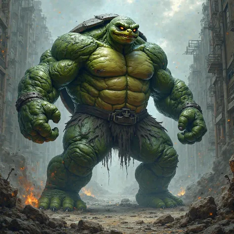 Turtle as hulk