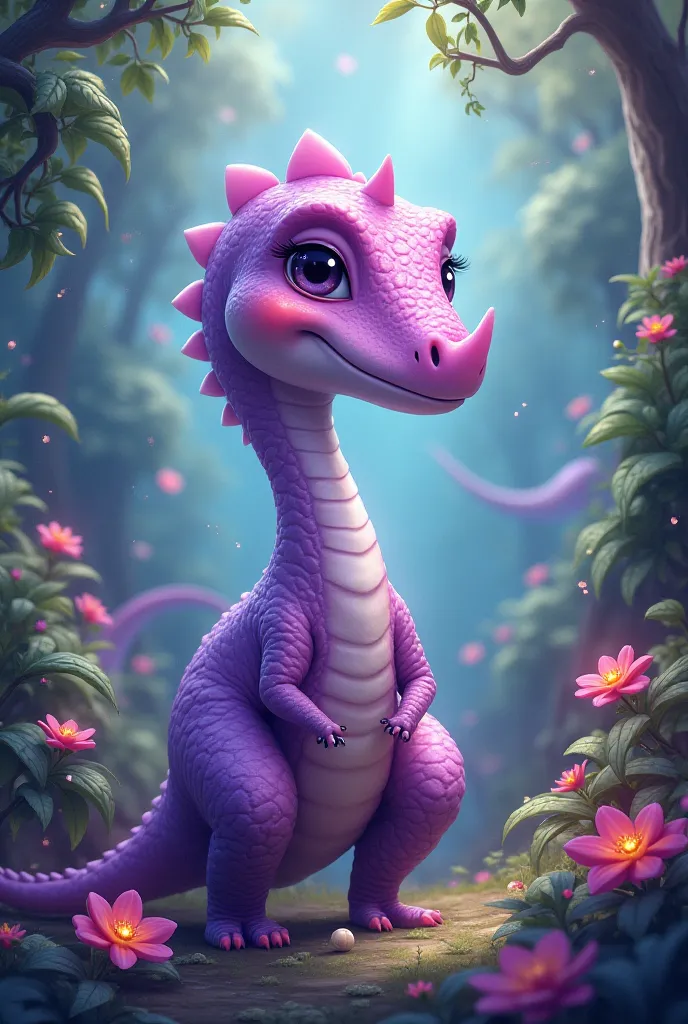 Create lilac dinosaur , for  