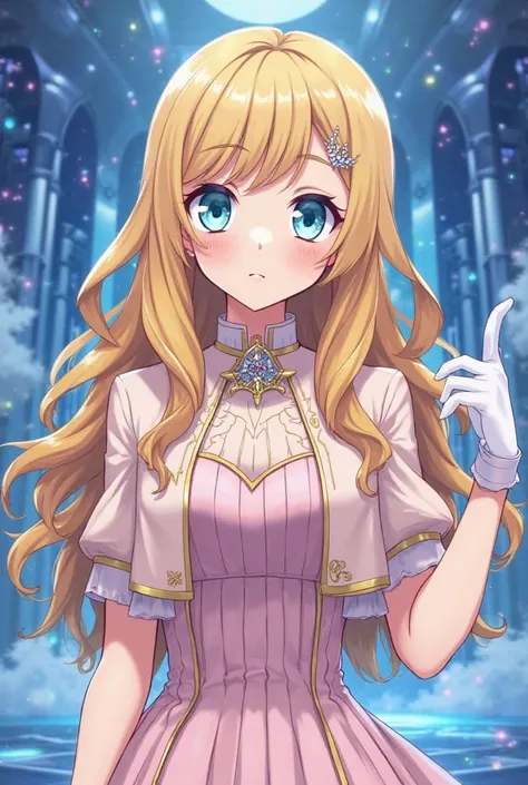 Digimon's anime-style cartoon image

"17-year-old aristocratic young woman with a refined and elegant appearance. She has long blond hair with well-defined waves,  always perfectly groomed . Her eyes are light blue and expressive, with a trusting and conde...