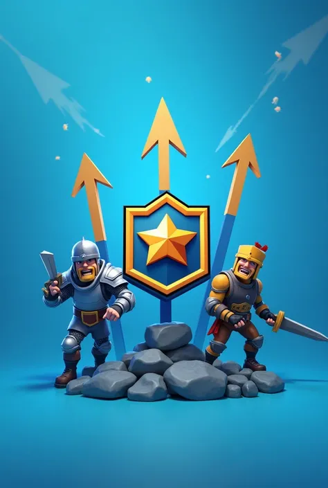 YouTube I need a video background The image will be like this The background is blue Clash of Royale logo in the middle of the blue Walker arrows at the top And a knight Put the game logo at the top Yanında ayrı olaraq walker qoy üstə yaxan oxlar