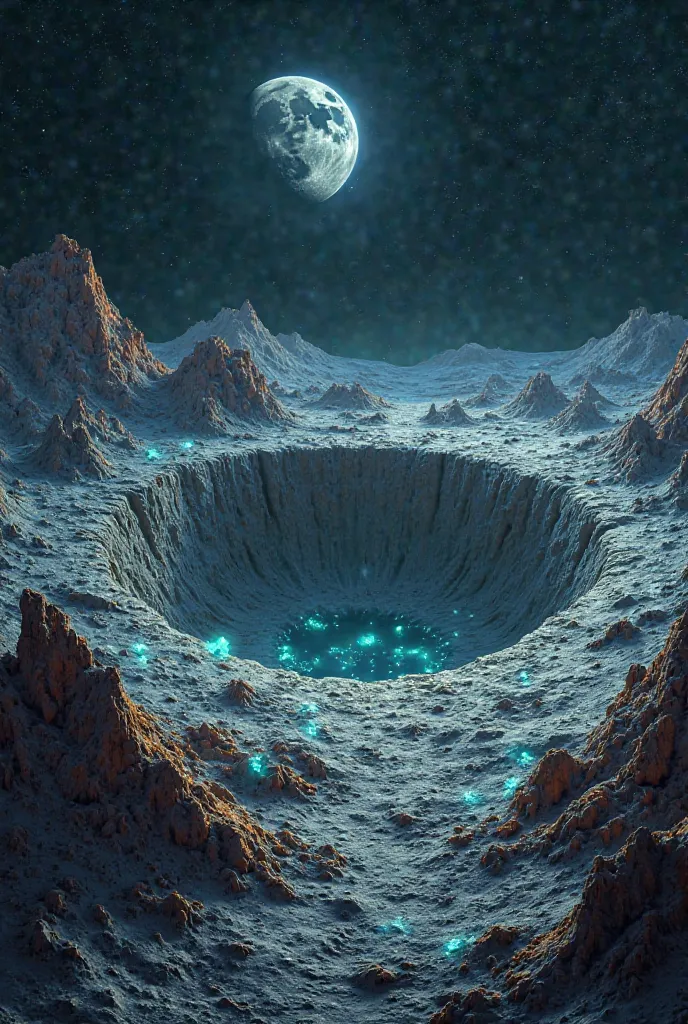 Create a lunar Crater in creative way 