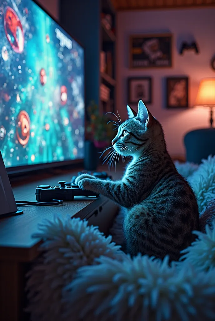 A cat who plays ps5