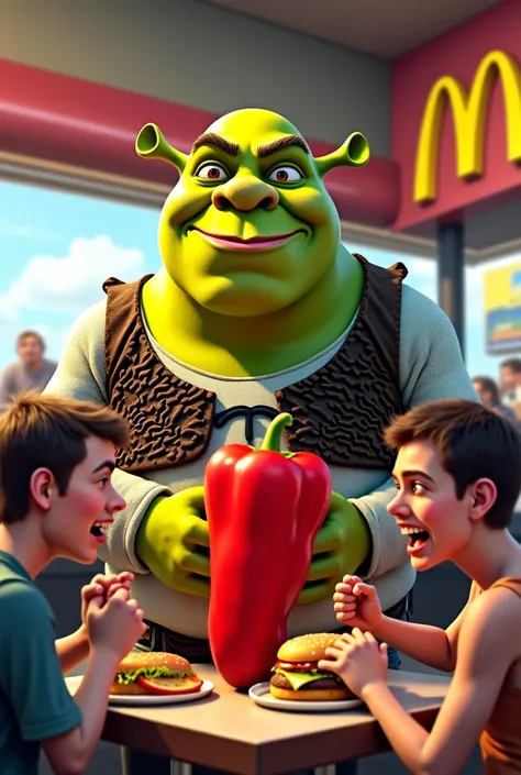 Make me Shrek with a pepper all the two angry people who eat the MC