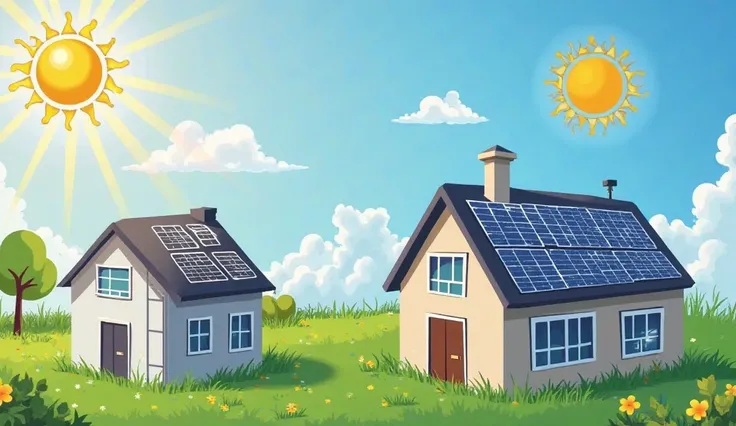 Solar Panel → Converts sunlight to DC electricity.
Inverter → Converts DC electricity from the panels into AC electricity (for home use or charging the battery).
Charge Controller → Ensures safe and efficient charging of the battery.
Battery → Stores energ...