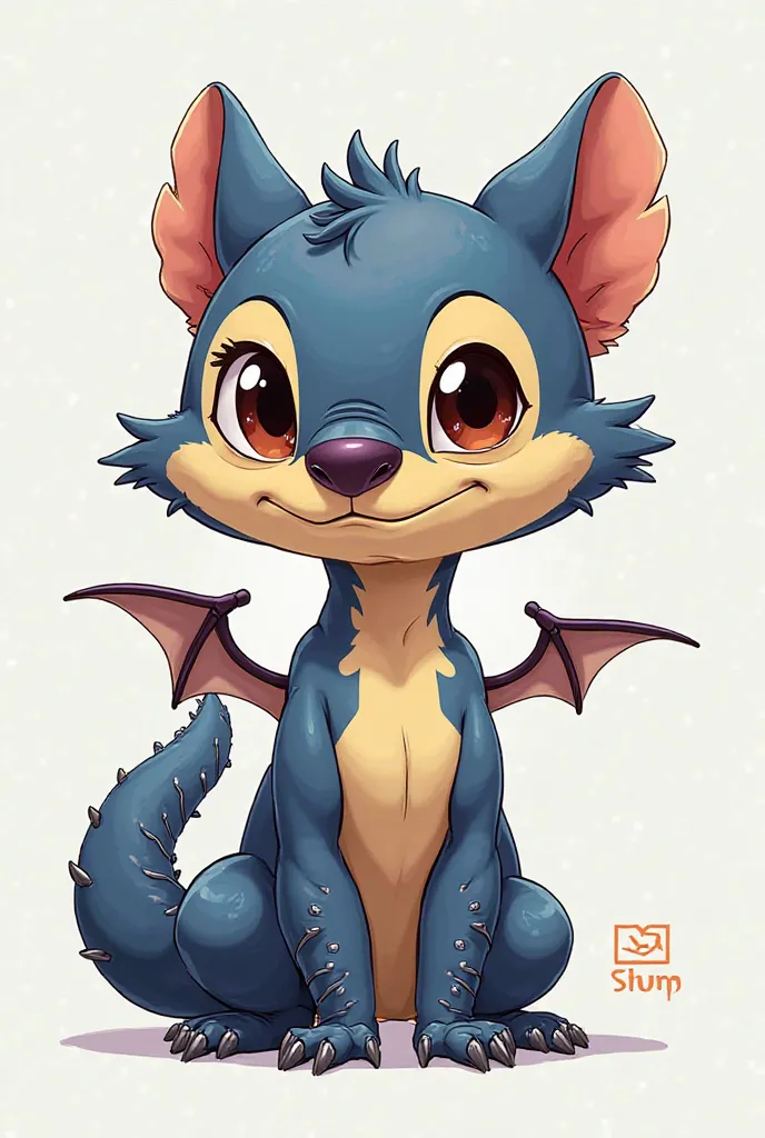 Design an endearing male chimera named Ako, combining features of a raccoon and a dragon with subtle robotic elements. His design should follow the soft, rounded, and expressive style seen in Stitch—without resembling Stitch—making him an instantly lovable...