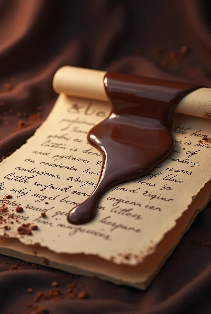 A letter with chocolate dripping