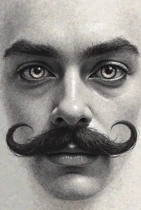 Mustache drawing with eye effect 