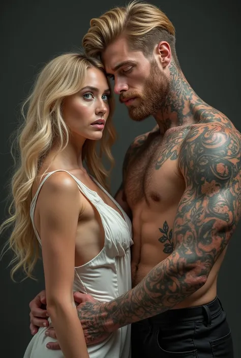 couple.Rafaello D'Angelo is an imposing and young man, with 2,5 meters high that immediately catches the eye. His blond hair contrasts with the depth of his dark blue eyes, that emanate a mix of coolness and intensity. A well-groomed beard adds a touch of ...