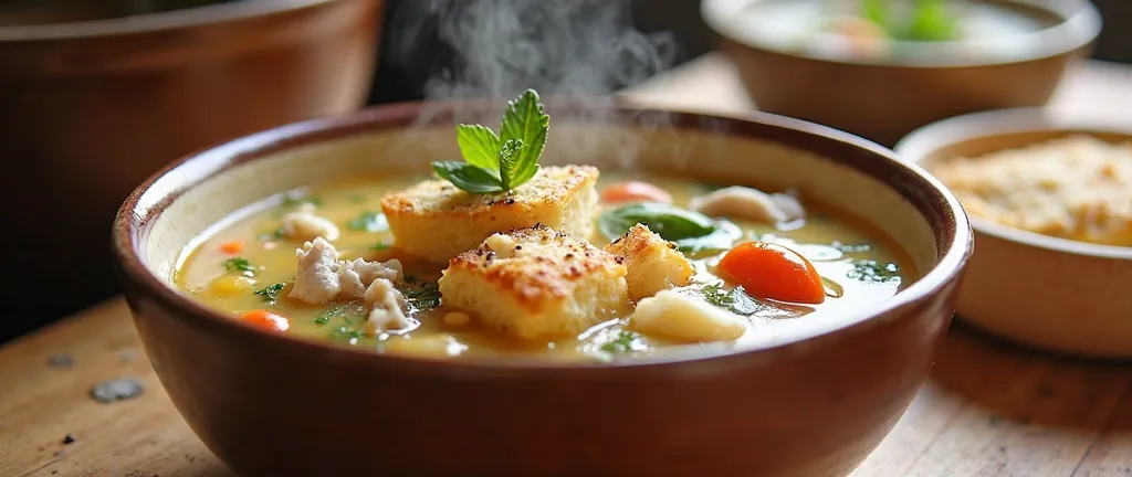 Pot pie soup plate complete image 